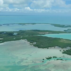 A view of the ocean from above.