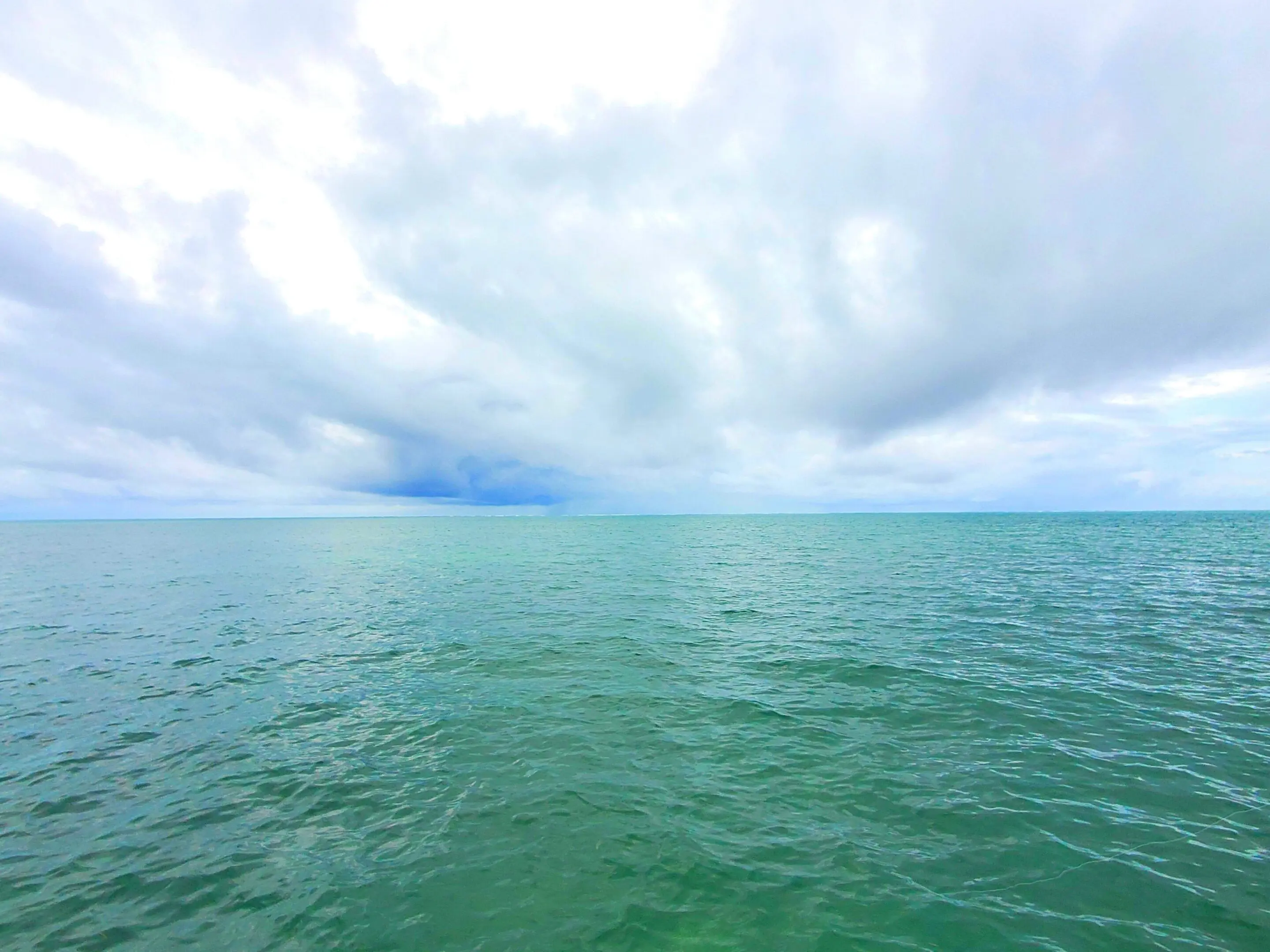 A view of the ocean from an island.