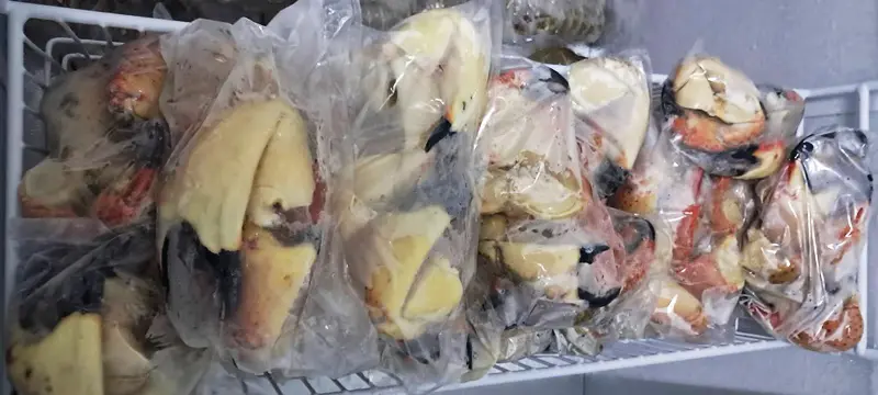 A close up of bags filled with food