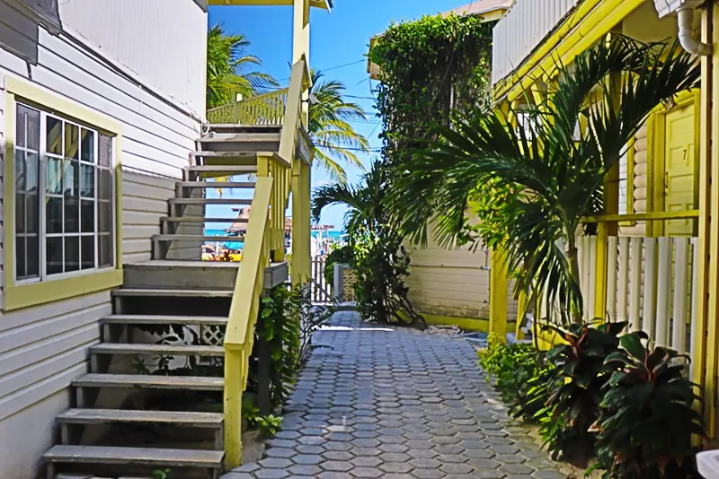 A walkway with stairs leading to the top of the steps.