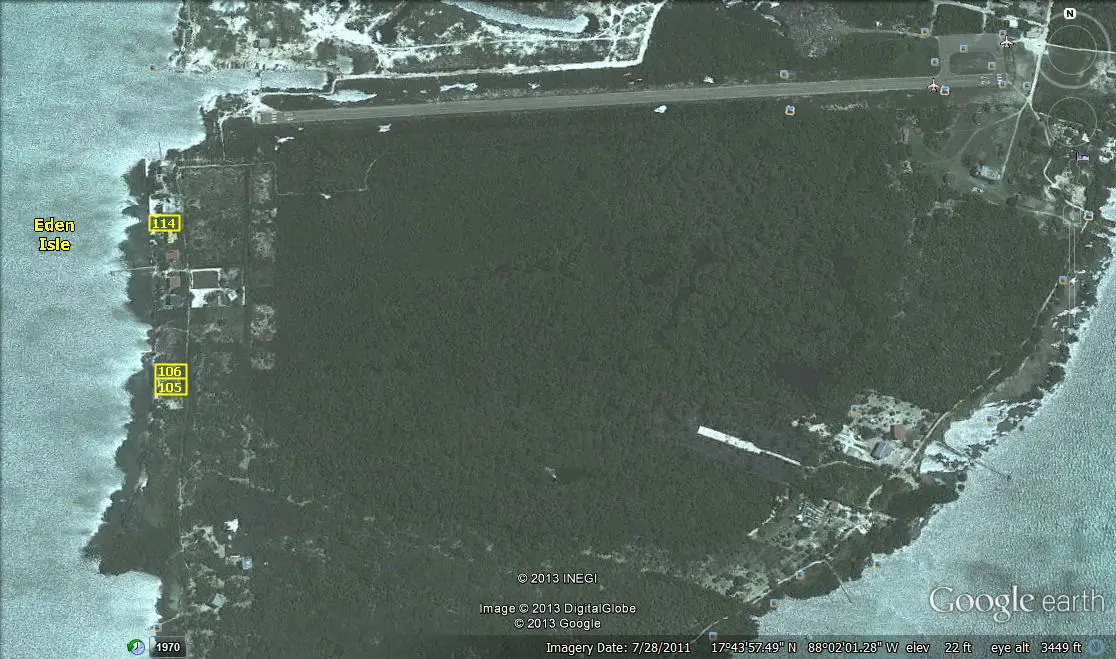 A satellite image of the area in which the boat was located.