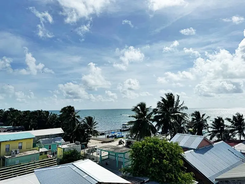 A view of the ocean from above.