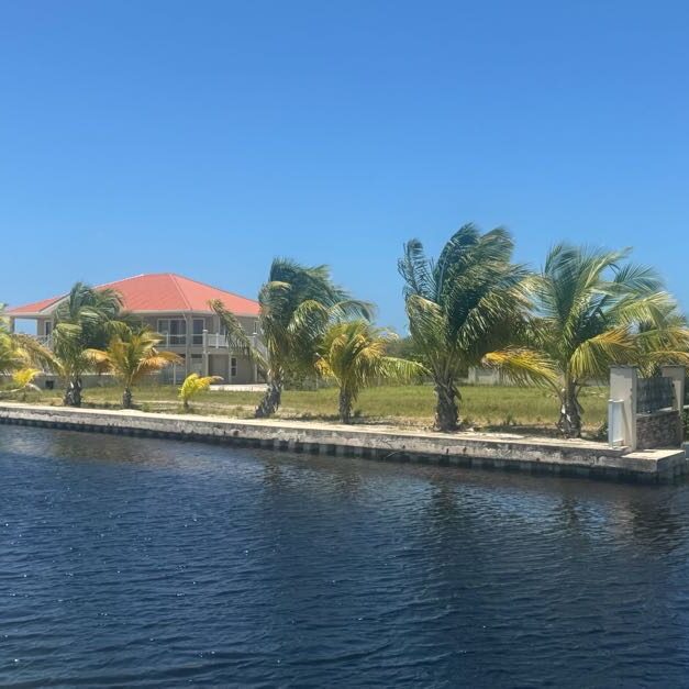 View looking toward the lot from the other side of the canal
